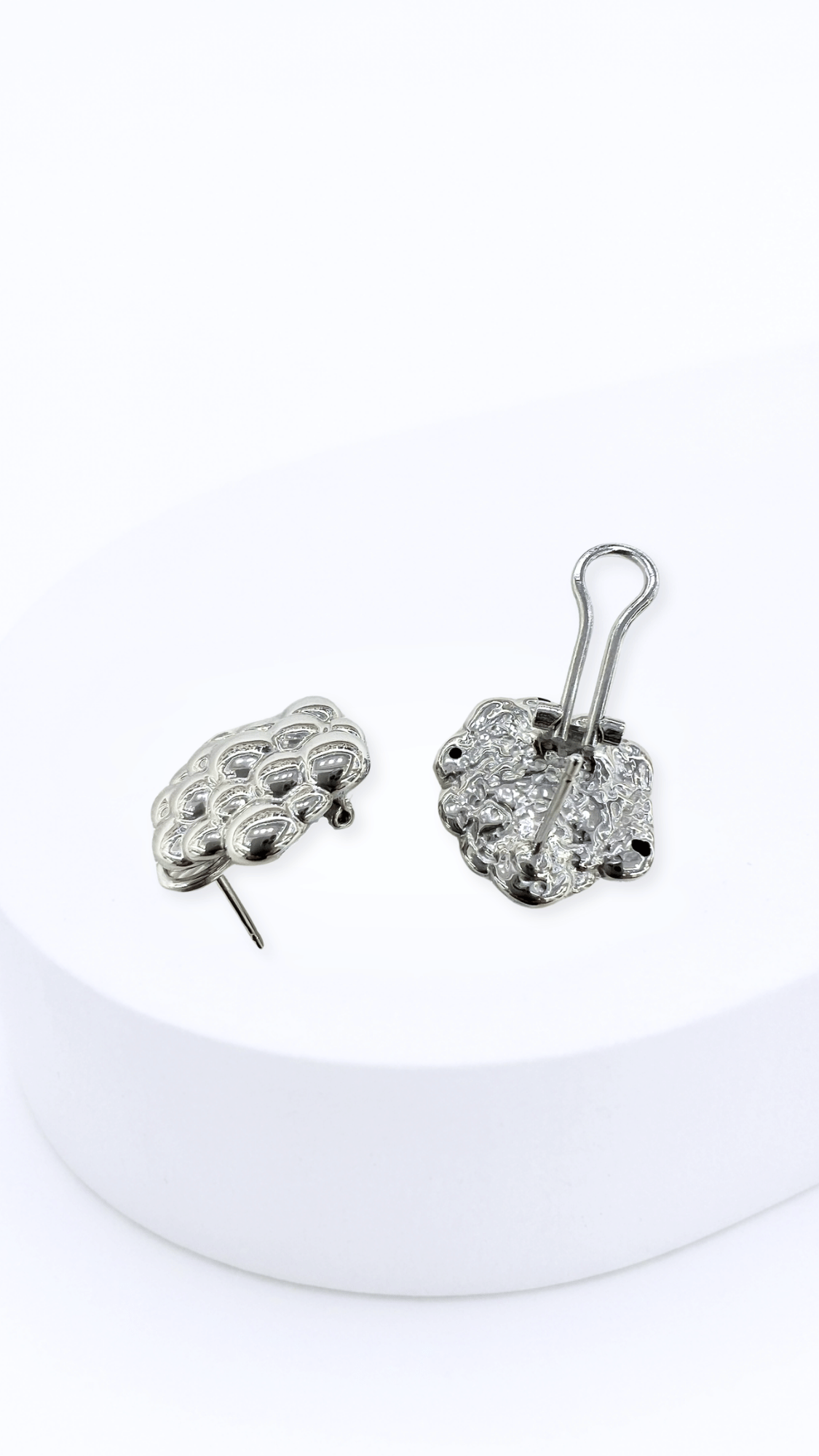 Bubble Bouquet Electroform Clip-Type Earrings White Gold