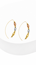 Harmony Oval Beads Threader Earrings Tricolor