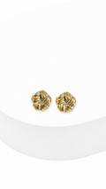 Round Ribbon Electroform Earrings Two-Tone