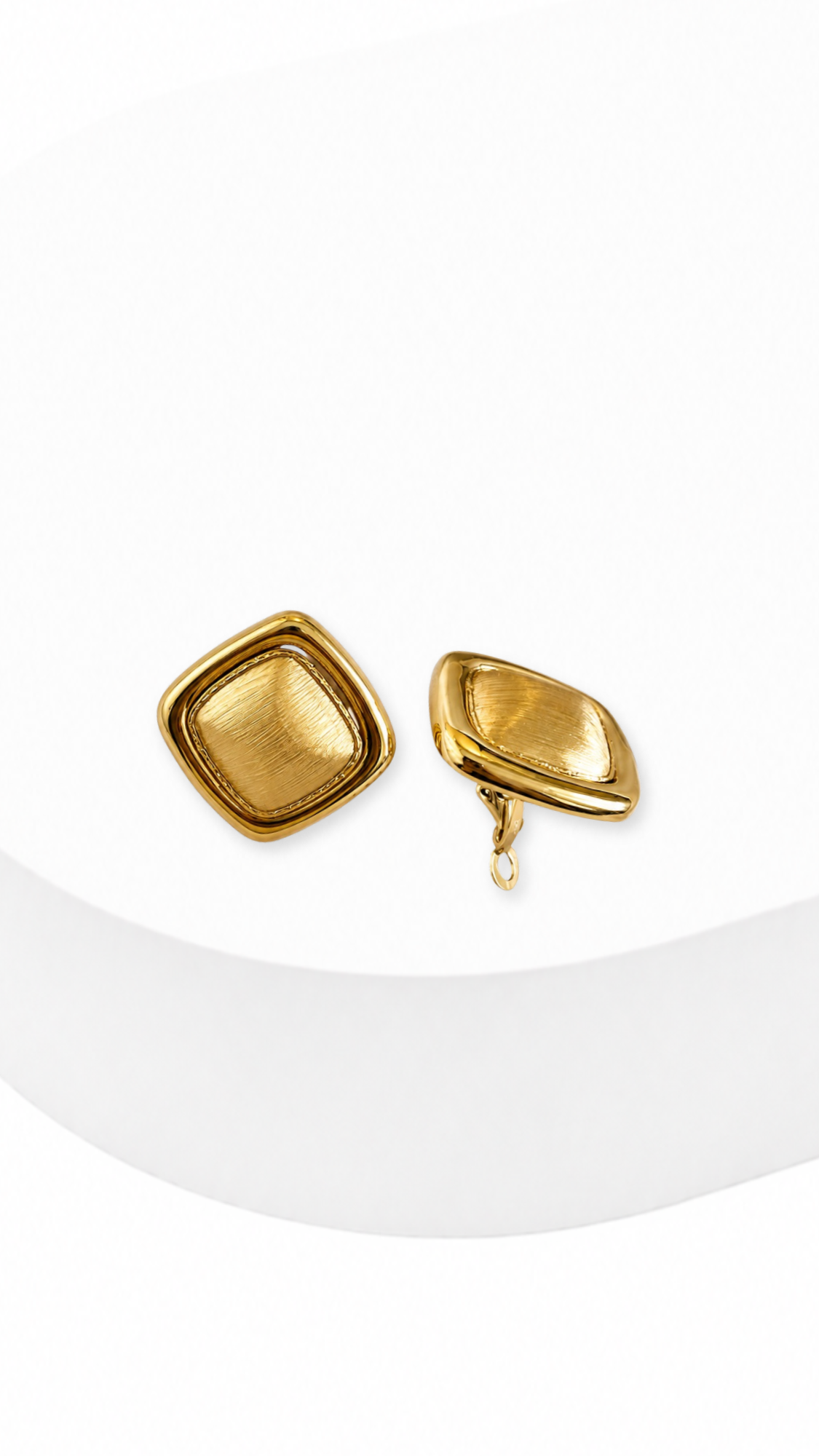 Square Electroform Earrings Matte and Glossy