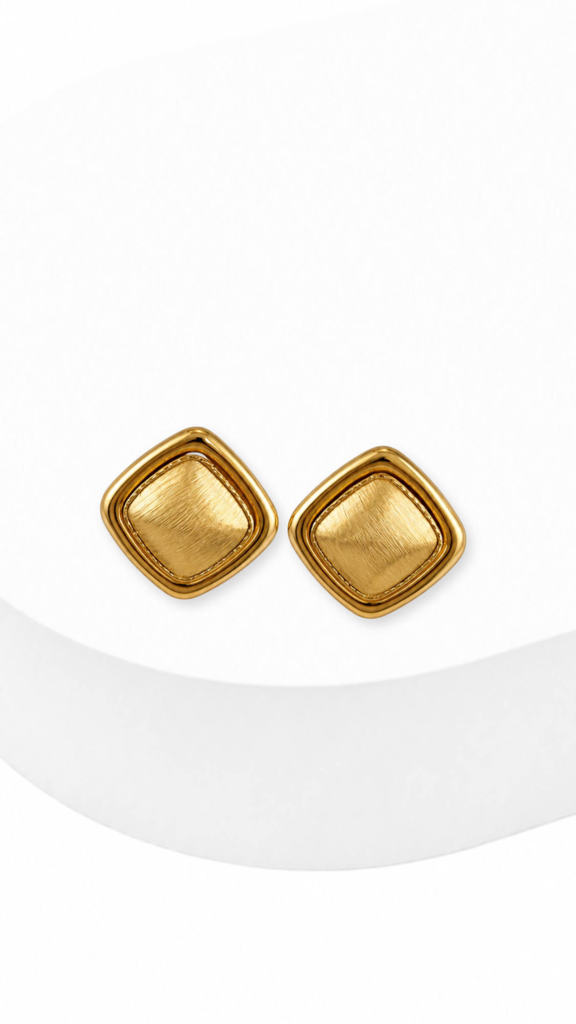 Square Electroform Earrings Matte and Glossy