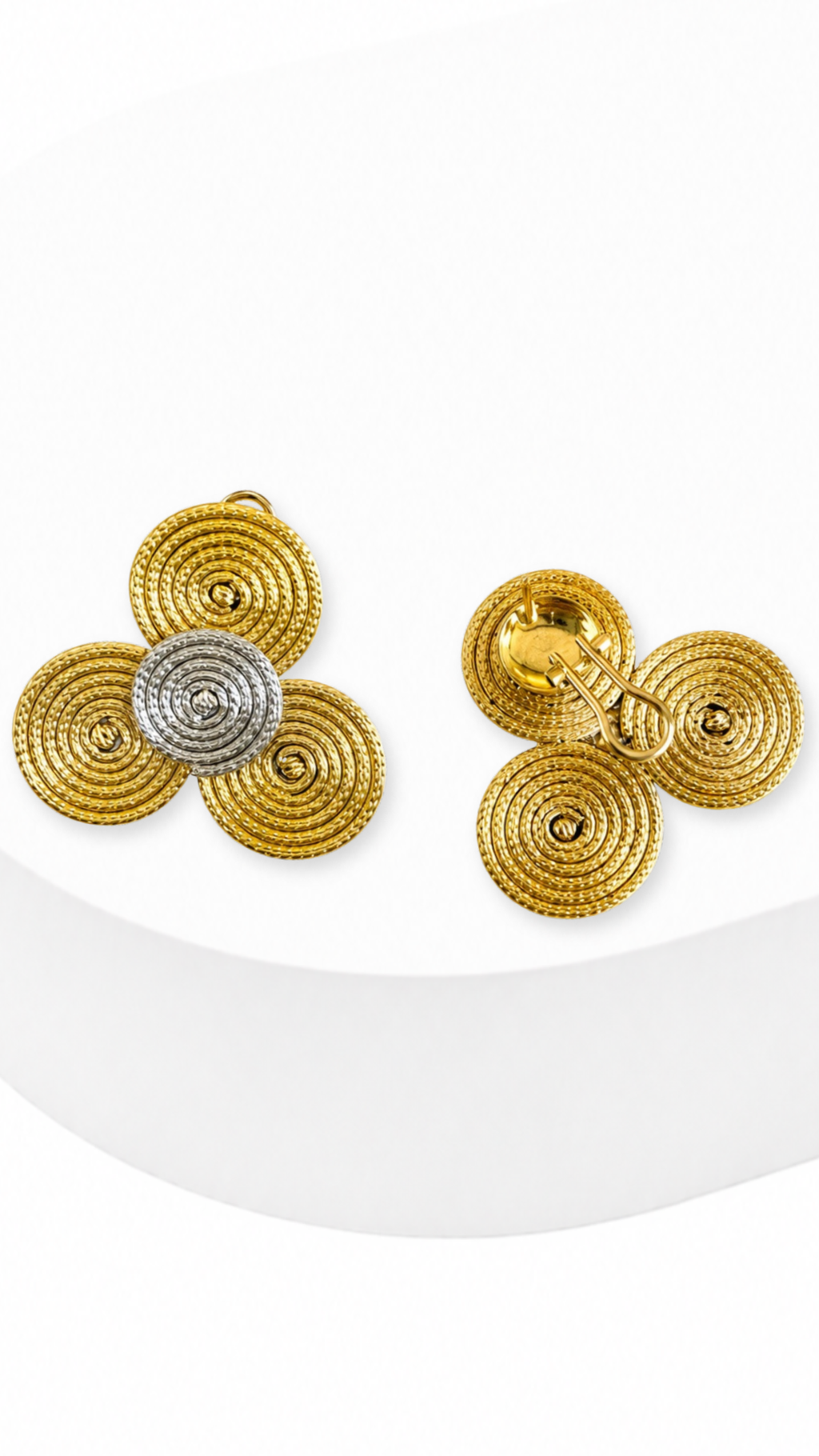 Spiral Two Tone Earrings