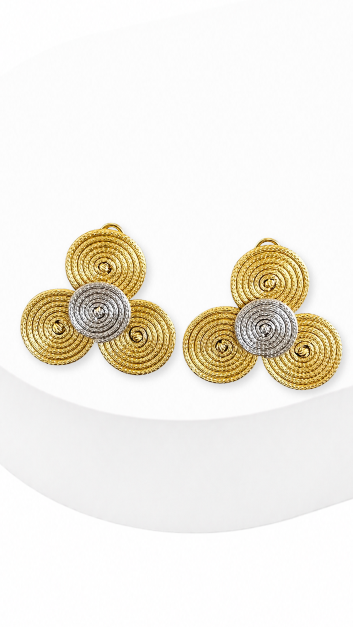 Spiral Two Tone Earrings