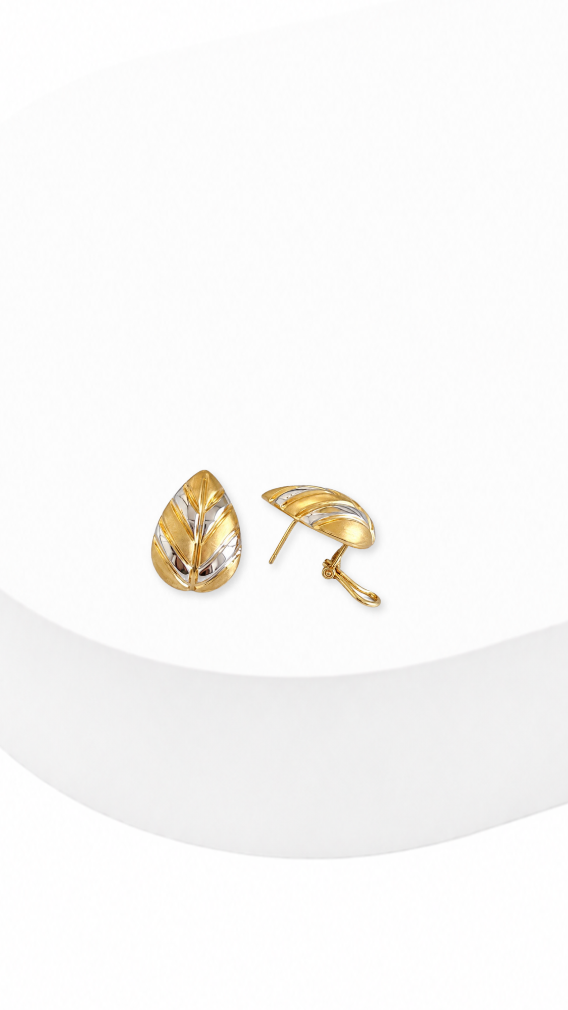 Leaf Electroform Earrings Two-Tone