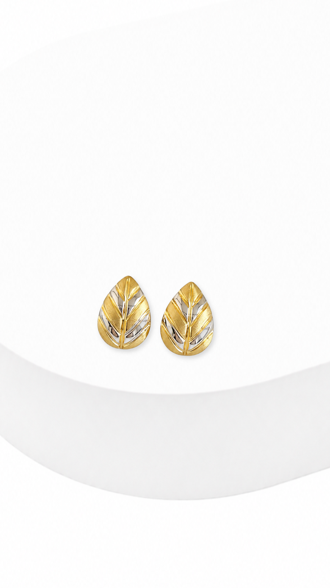Leaf Electroform Earrings Two-Tone