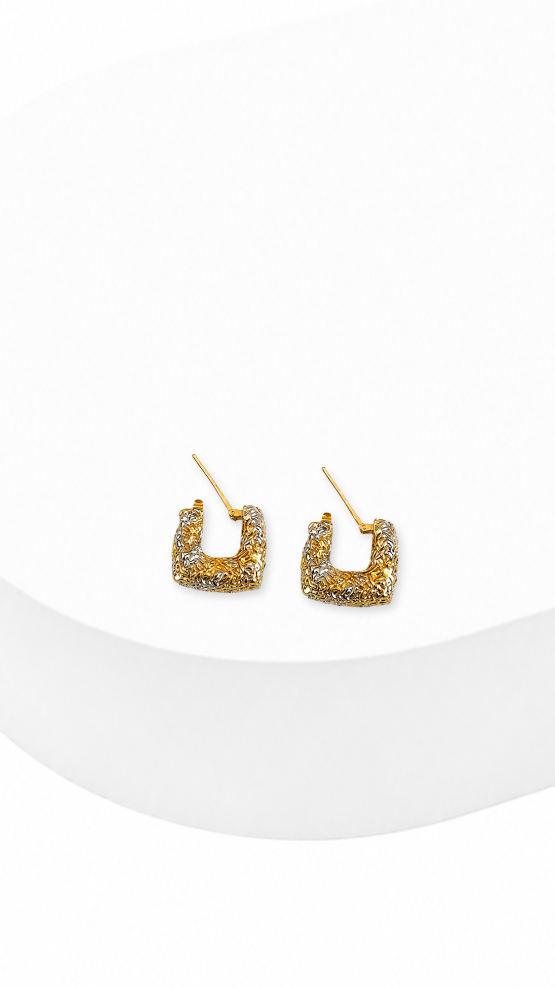Electroform Rough Earrings Two-Tone