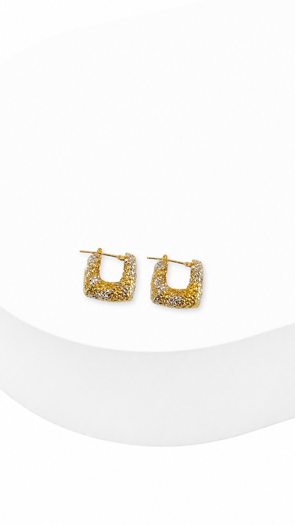 Electroform Rough Earrings Two-Tone