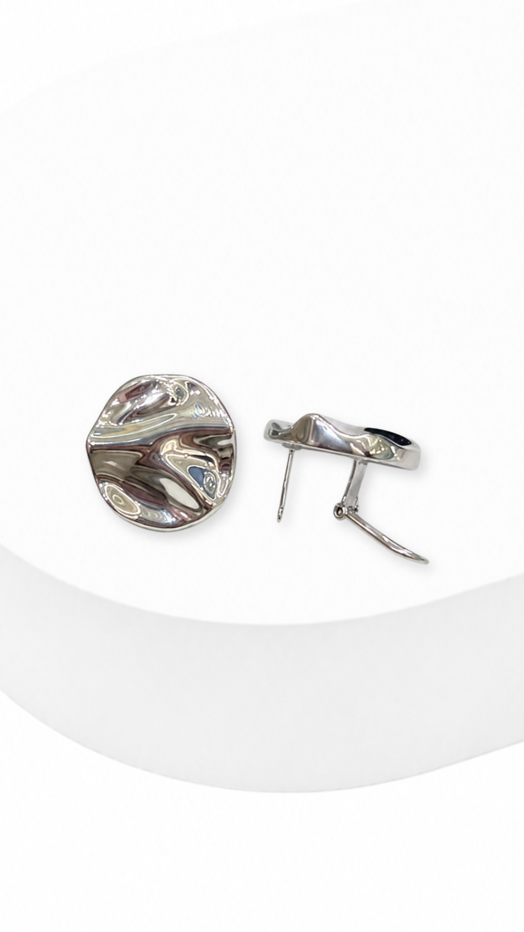 Eclipse Flow Clip-Type Earrings White Gold