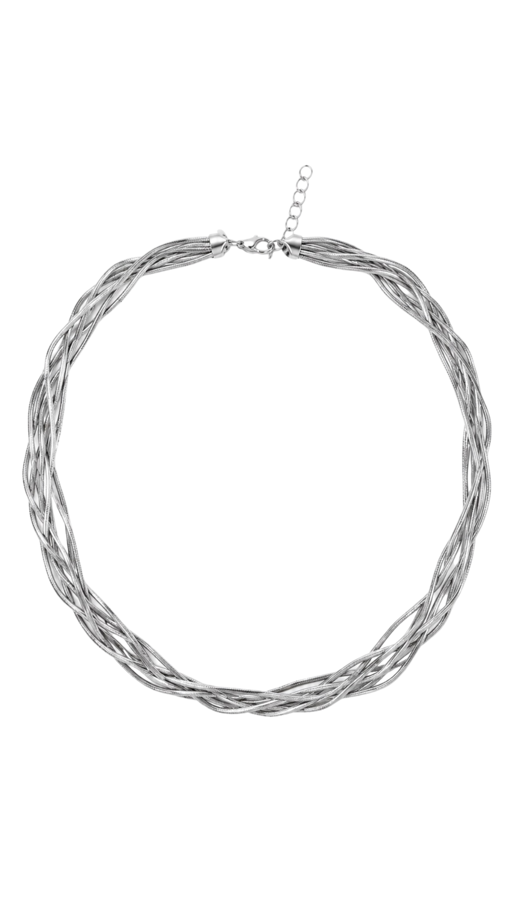 Elastic Matte Necklace White Gold - Size 16 to Size 18