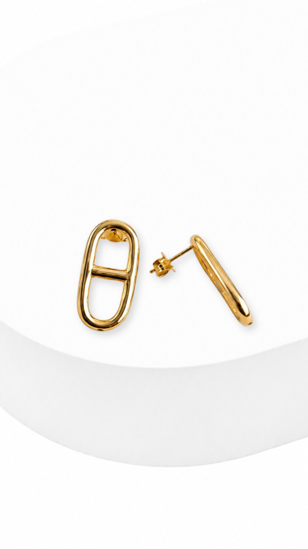 Eterna Oval Link Stud Earrings
