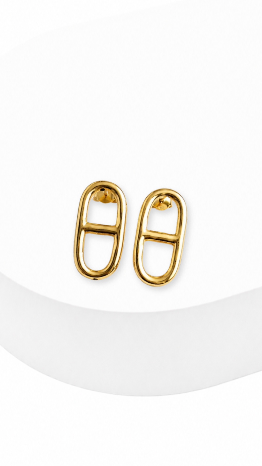 Eterna Oval Link Stud Earrings