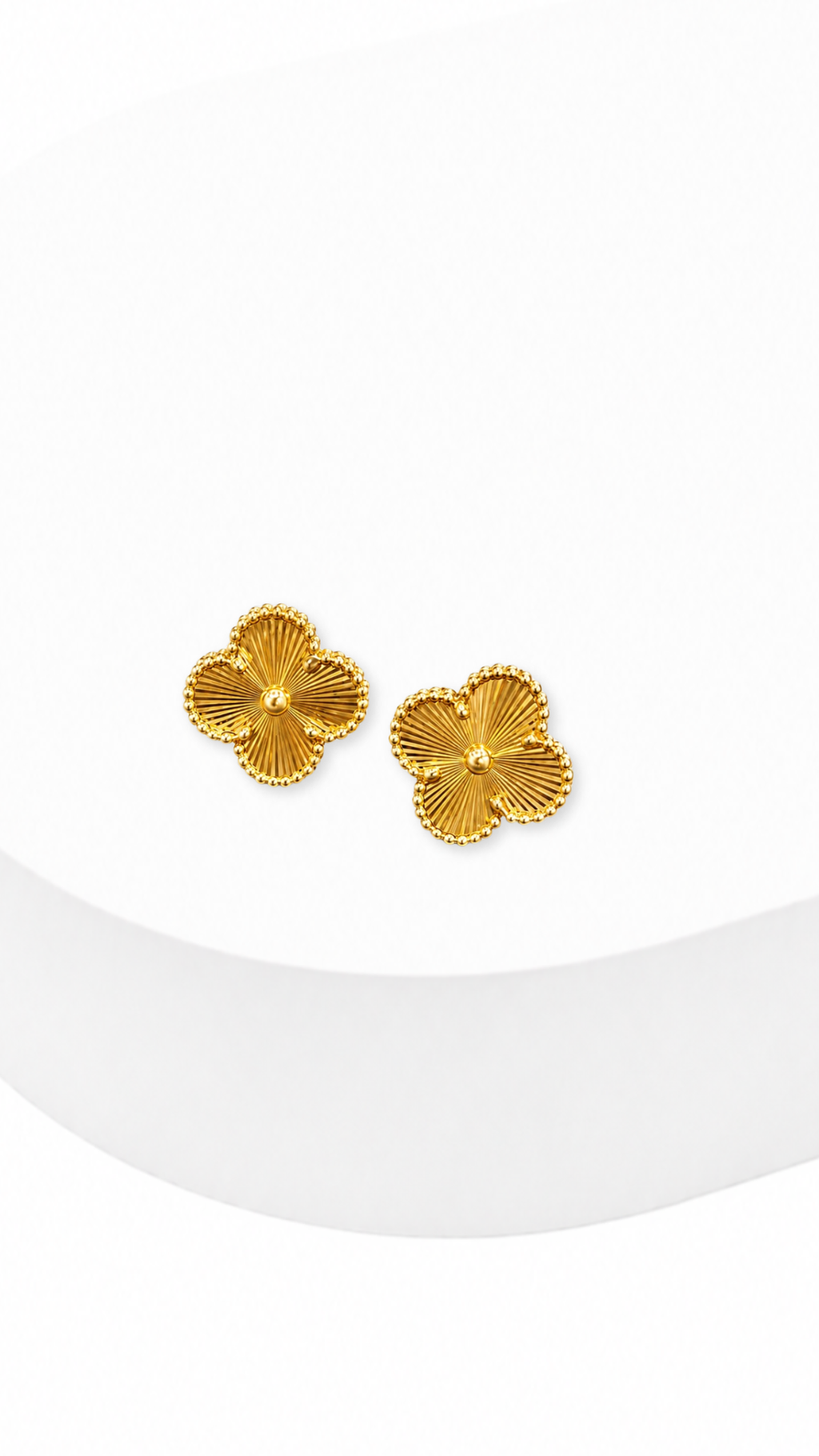 Four-Petal Flower Earrings Clip-Type 15mm