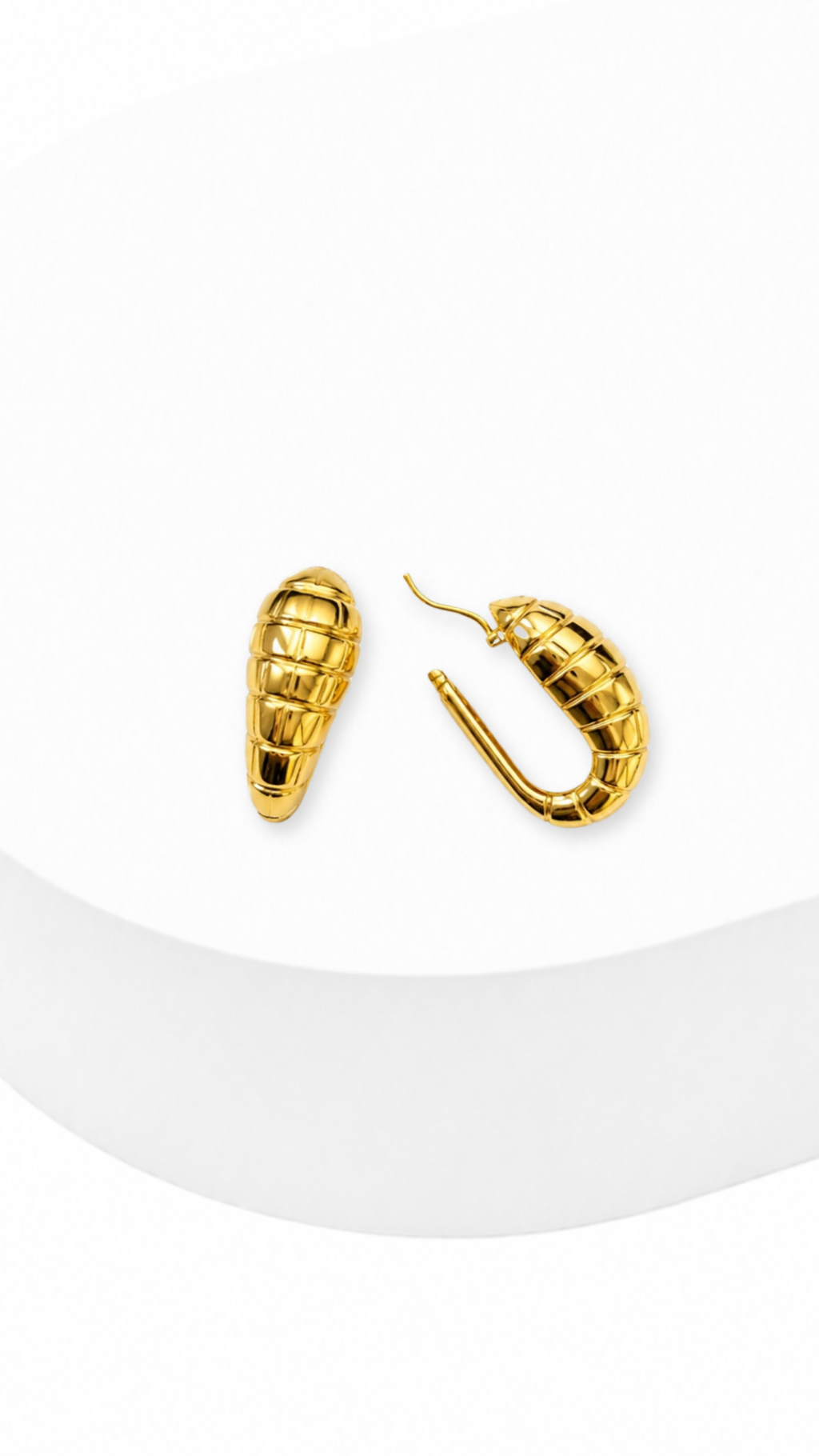 Golden Cocoon Hoop Earrings