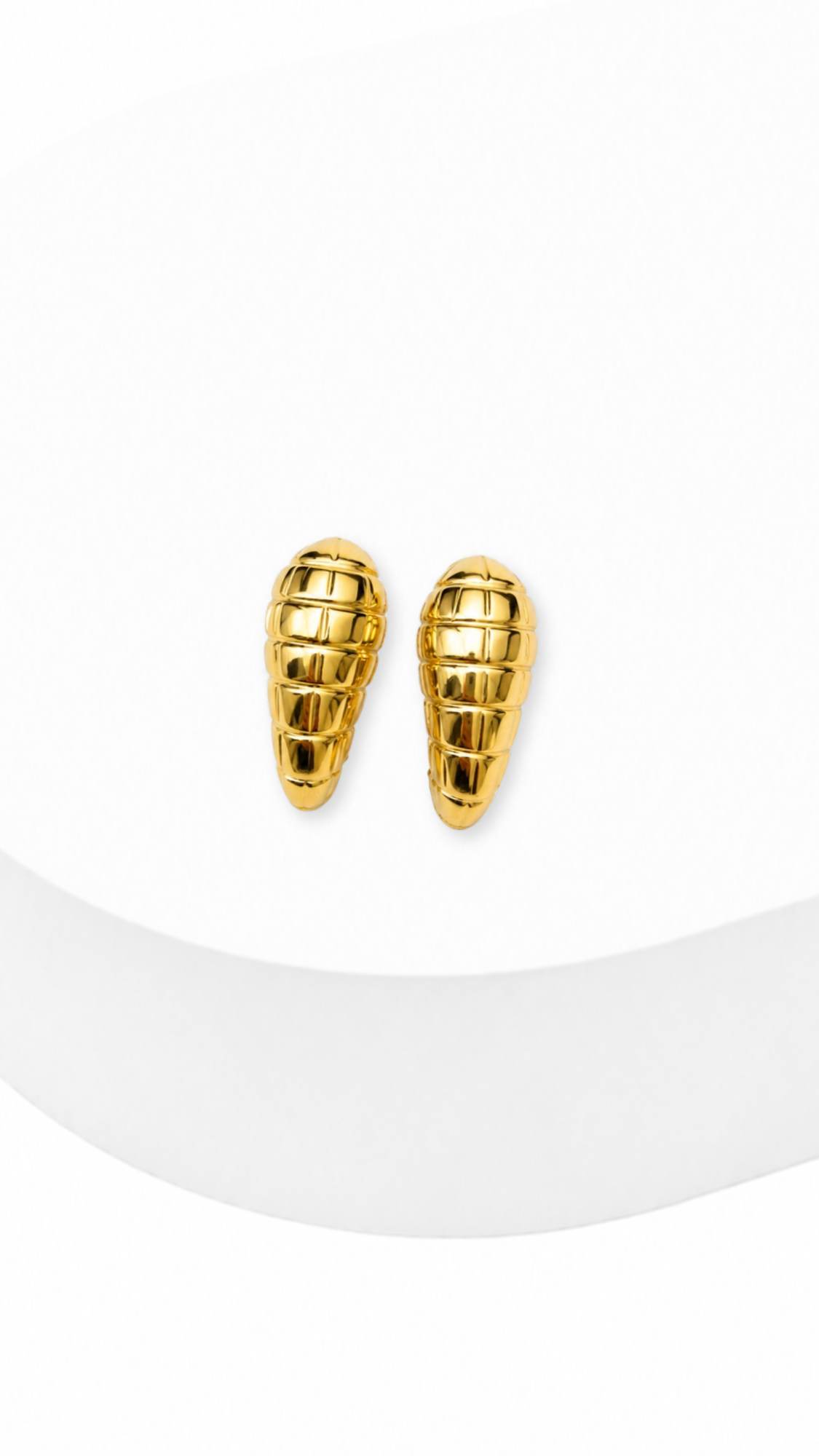 Golden Cocoon Hoop Earrings