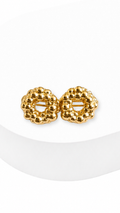 Golden Halo Cluster Clip Type Earrings