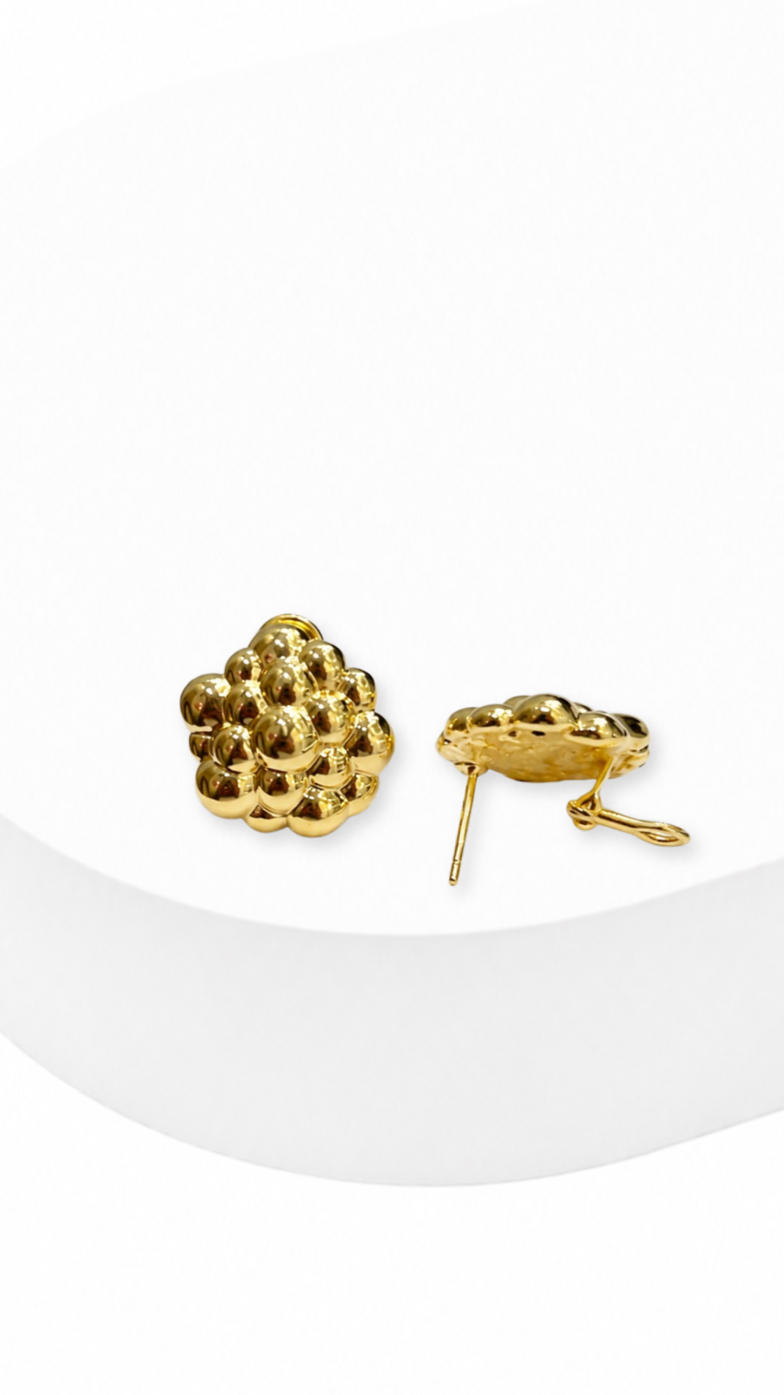 Golden Ord Bouquet Clip Type Earrings