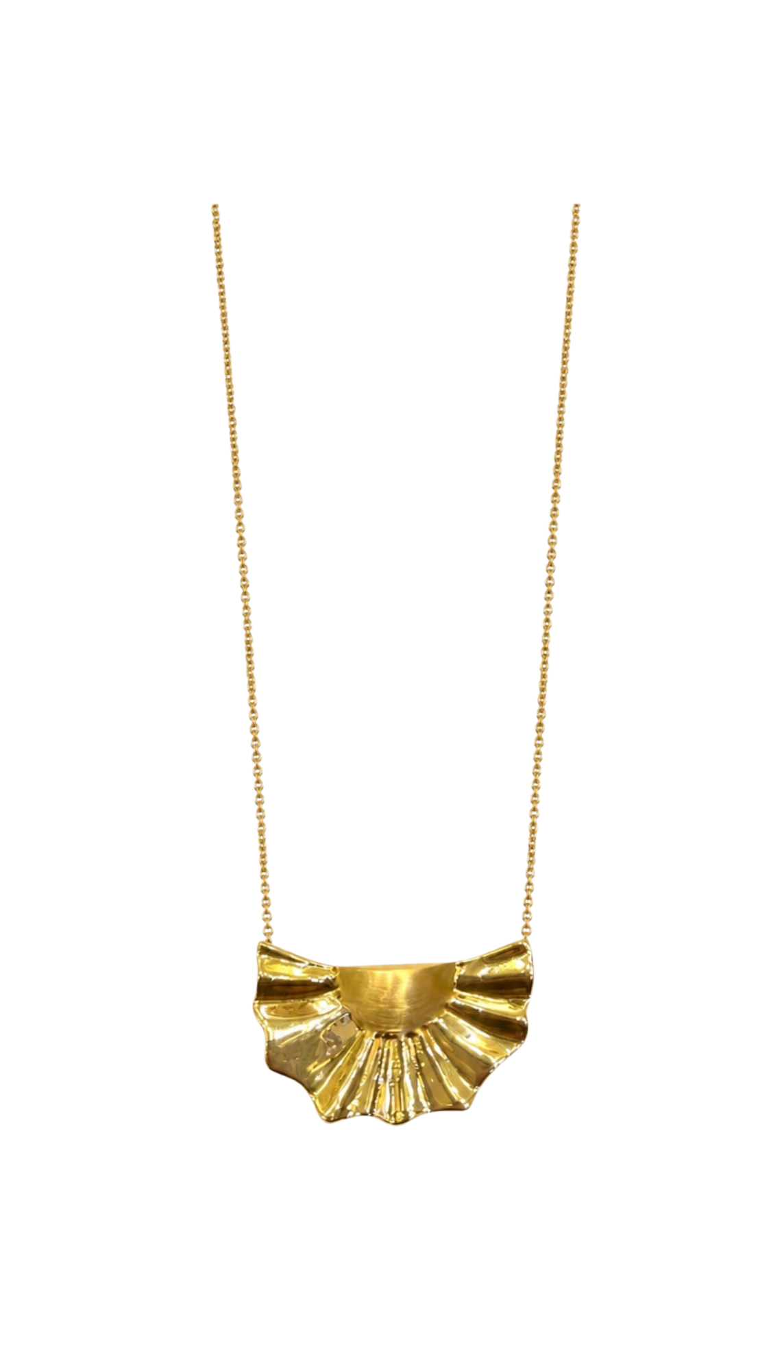 Half Sunburst Attached Pendant Necklace - Size 16 to Size 18