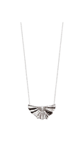 Half Sunburst Attached Pendant Necklace White Gold - Size 16 to Size 18