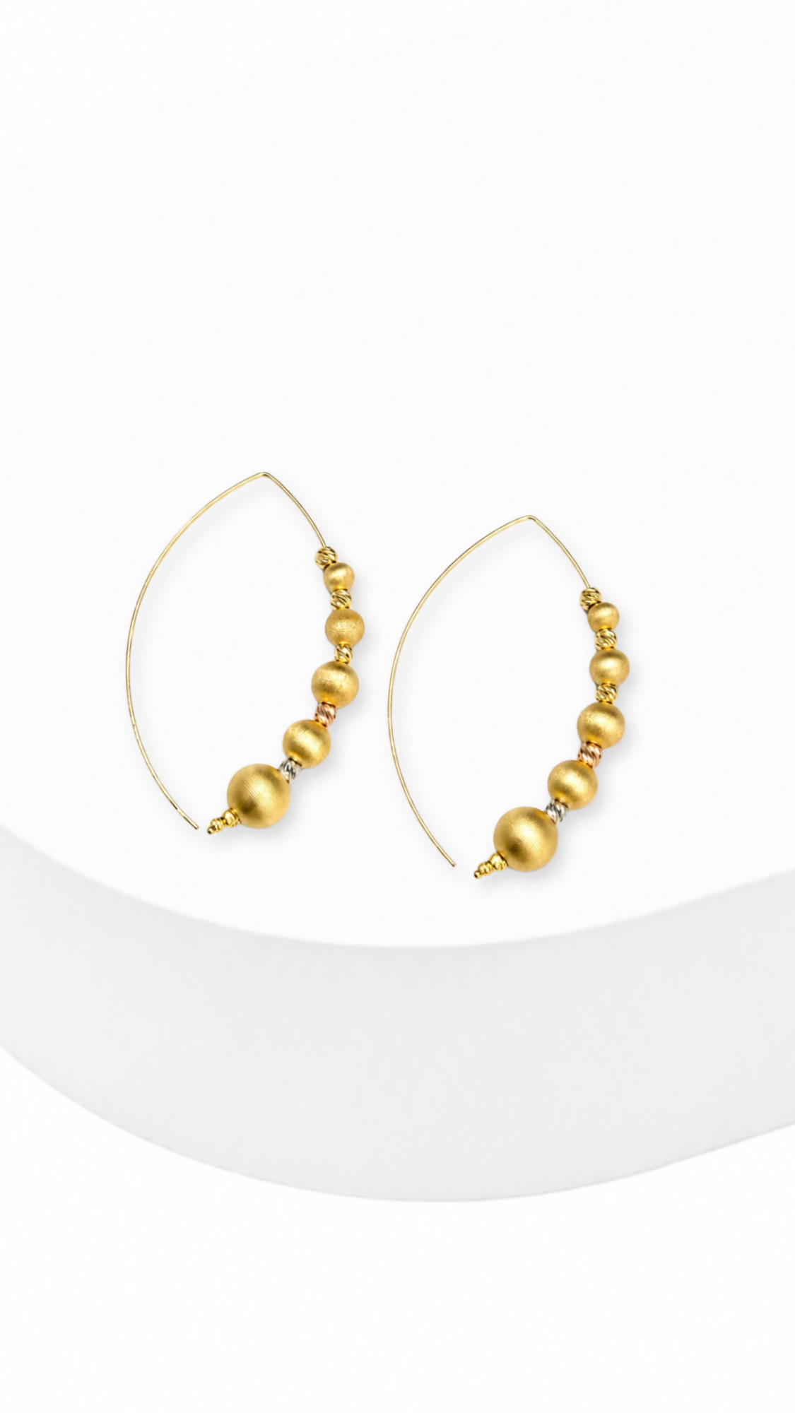 Harmony Bead Hook Earrings Matte Tricolor