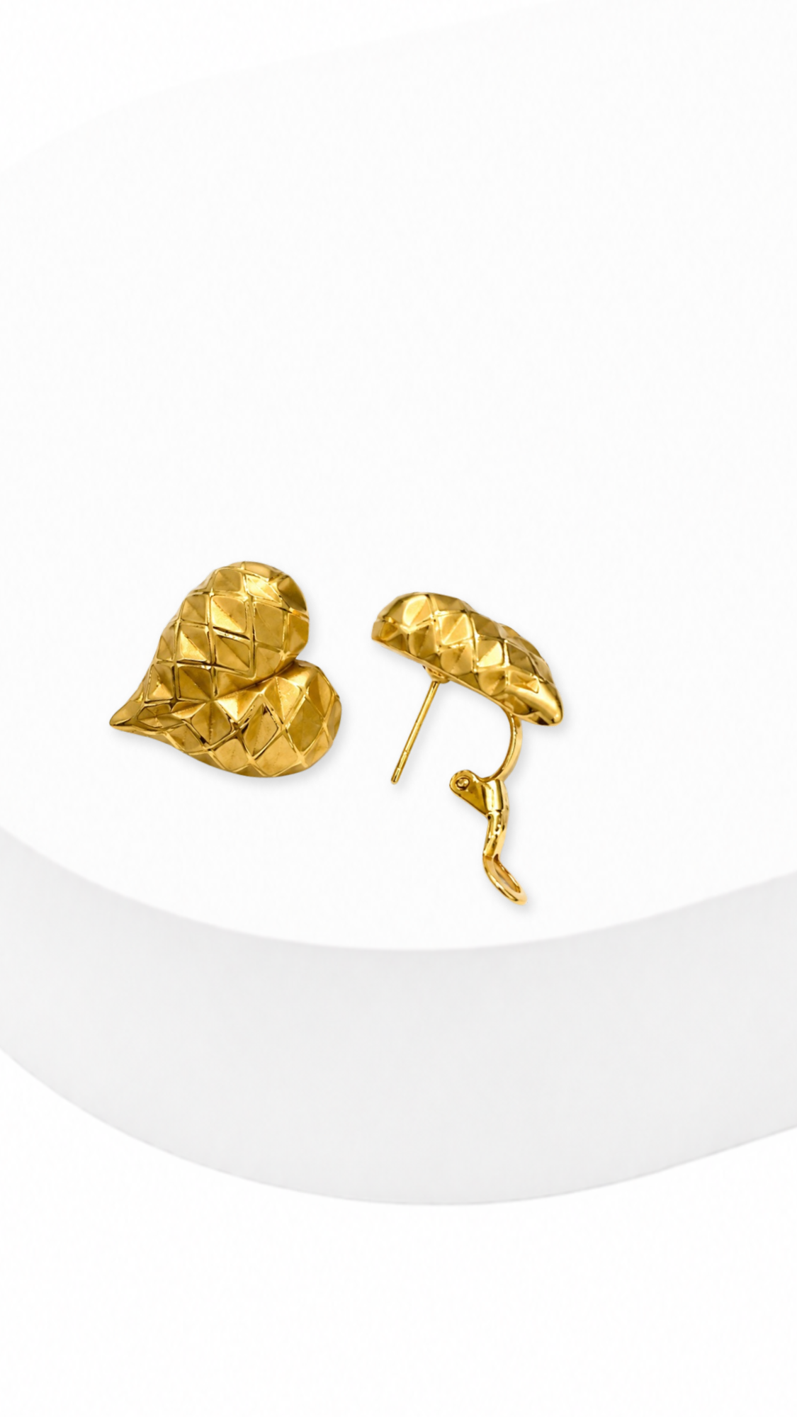 Heart Clif Pixel Electroform Earrings
