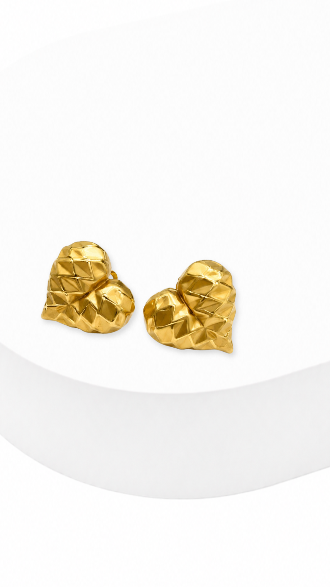 Heart Clif Pixel Electroform Earrings