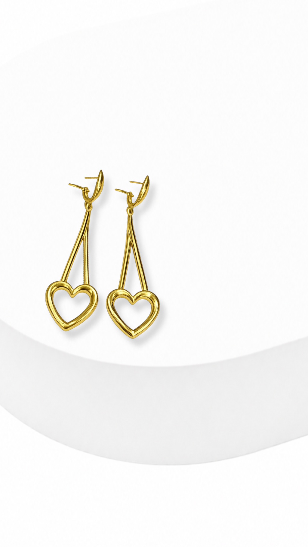 Heart Drop Earrings Long