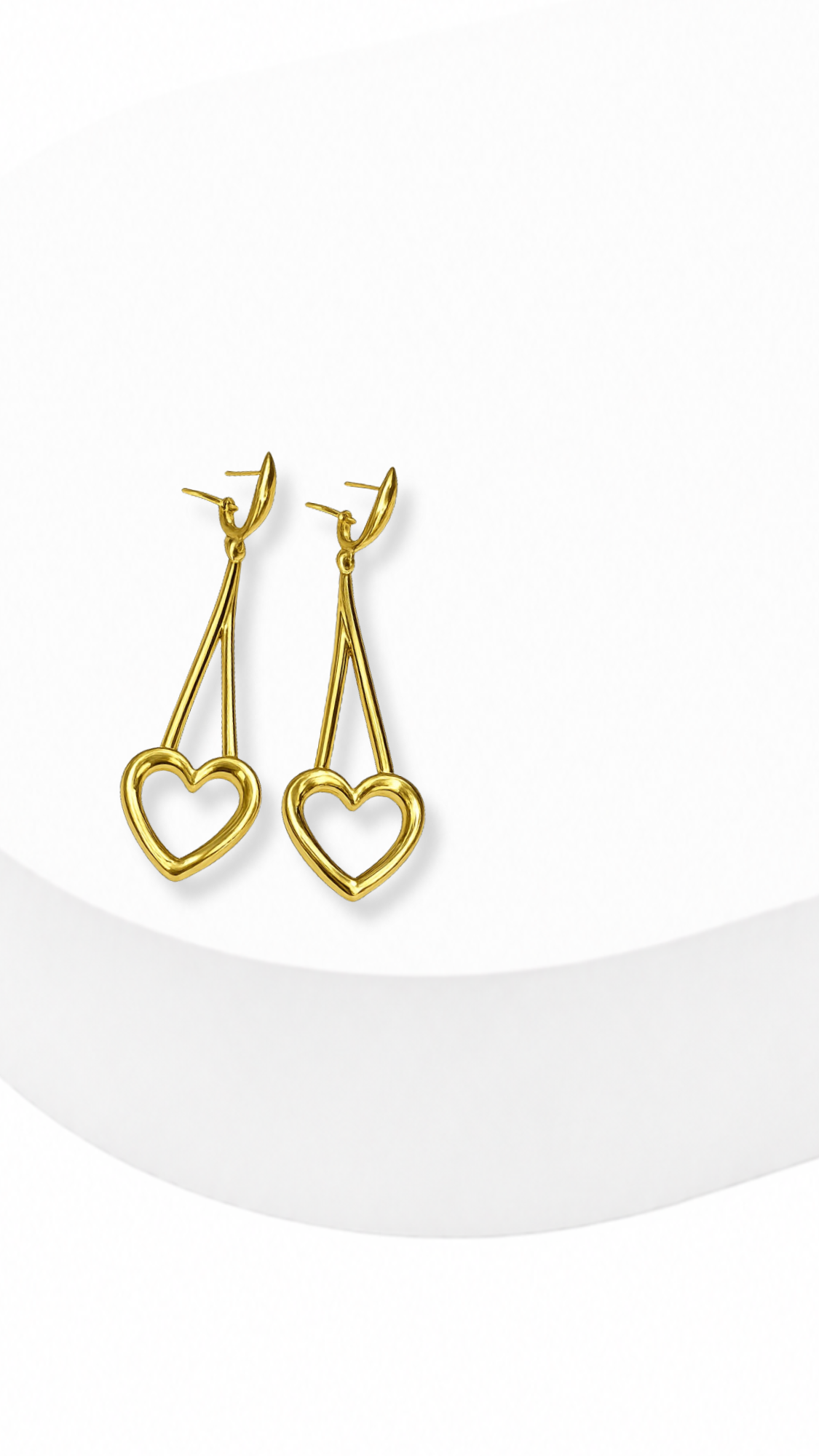 Heart Drop Earrings Long