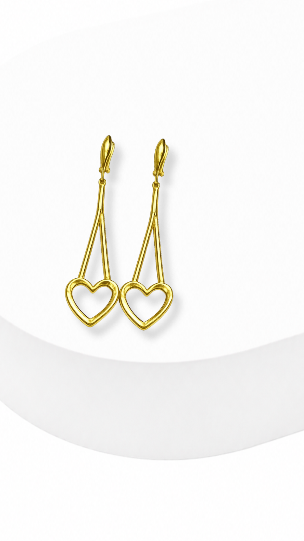 Heart Drop Earrings Long