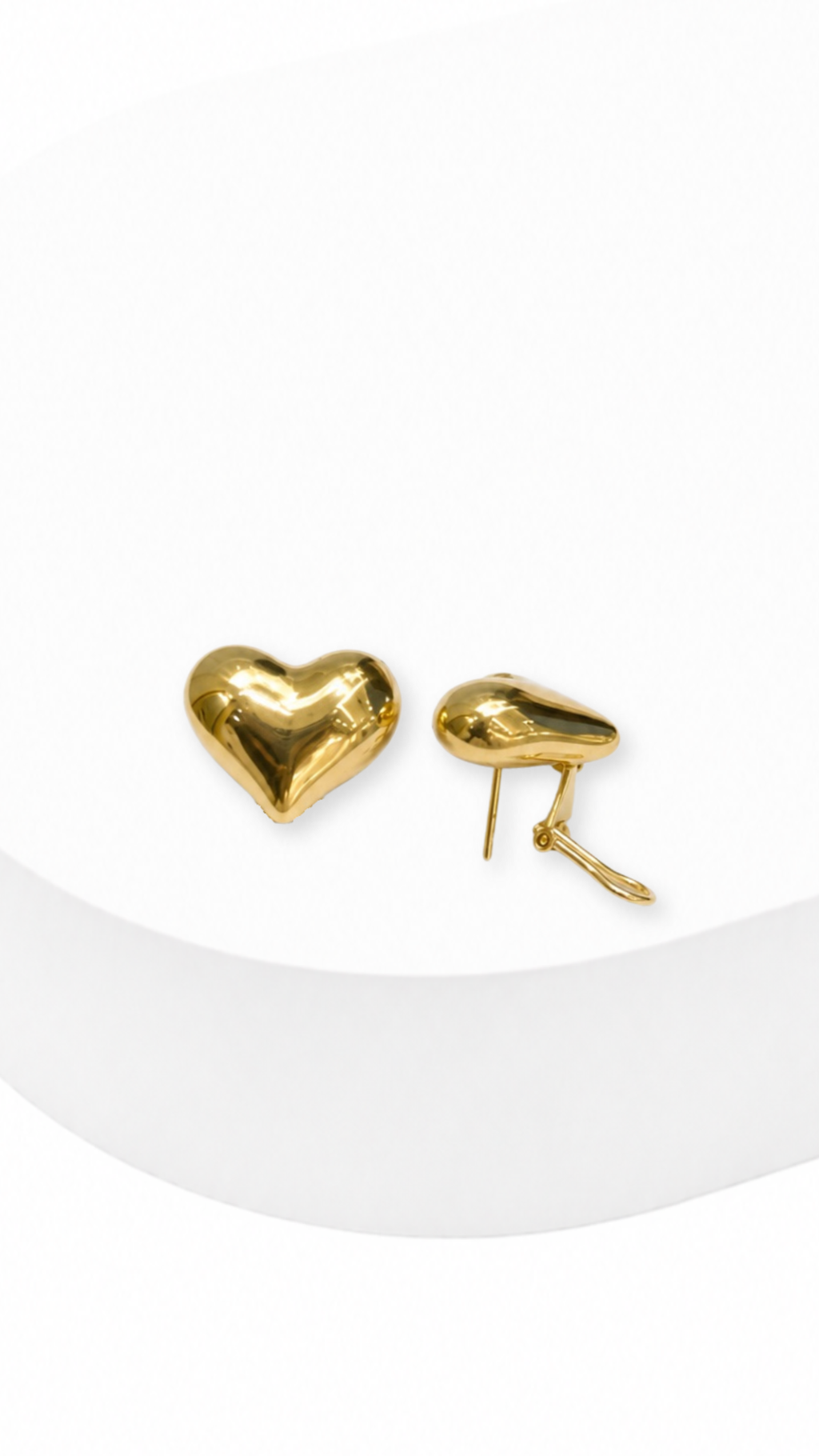 Heart Glossy Clip-Type Earrings
