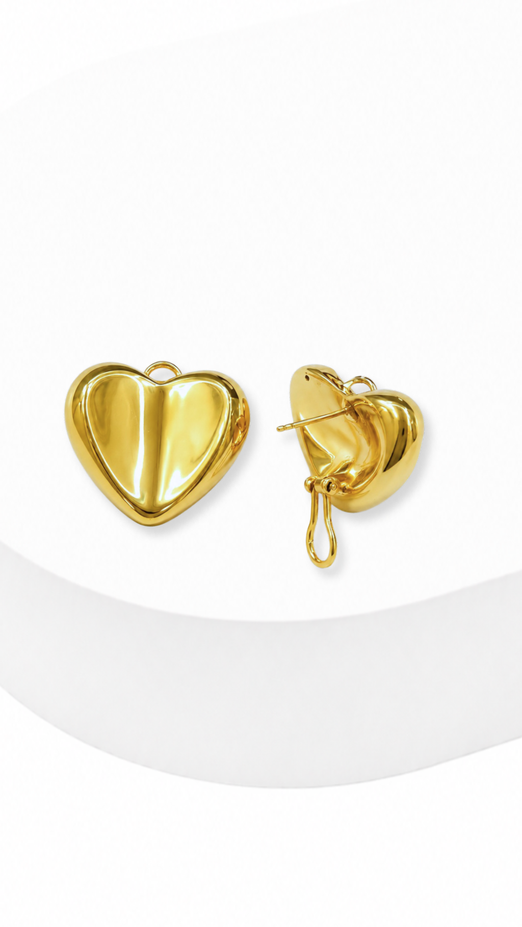 Heart With Curve Clip-On Earrings