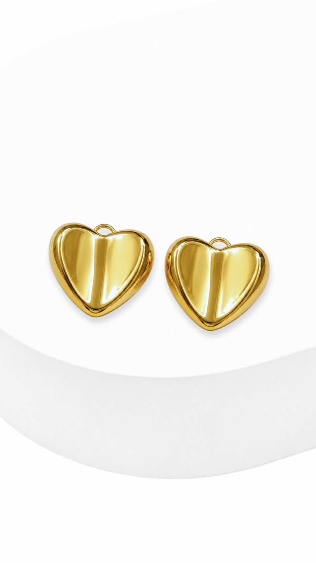 Heart With Curve Clip-On Earrings
