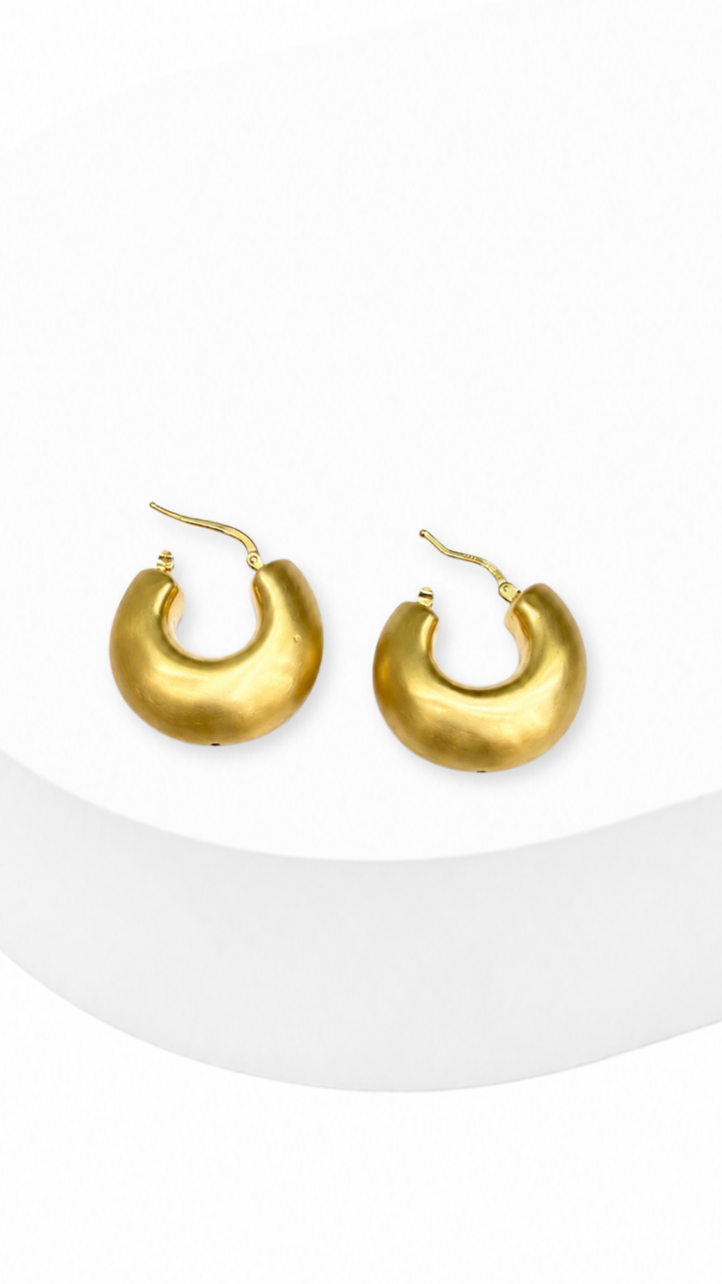 Luna Puff Hoop Matte Earrings
