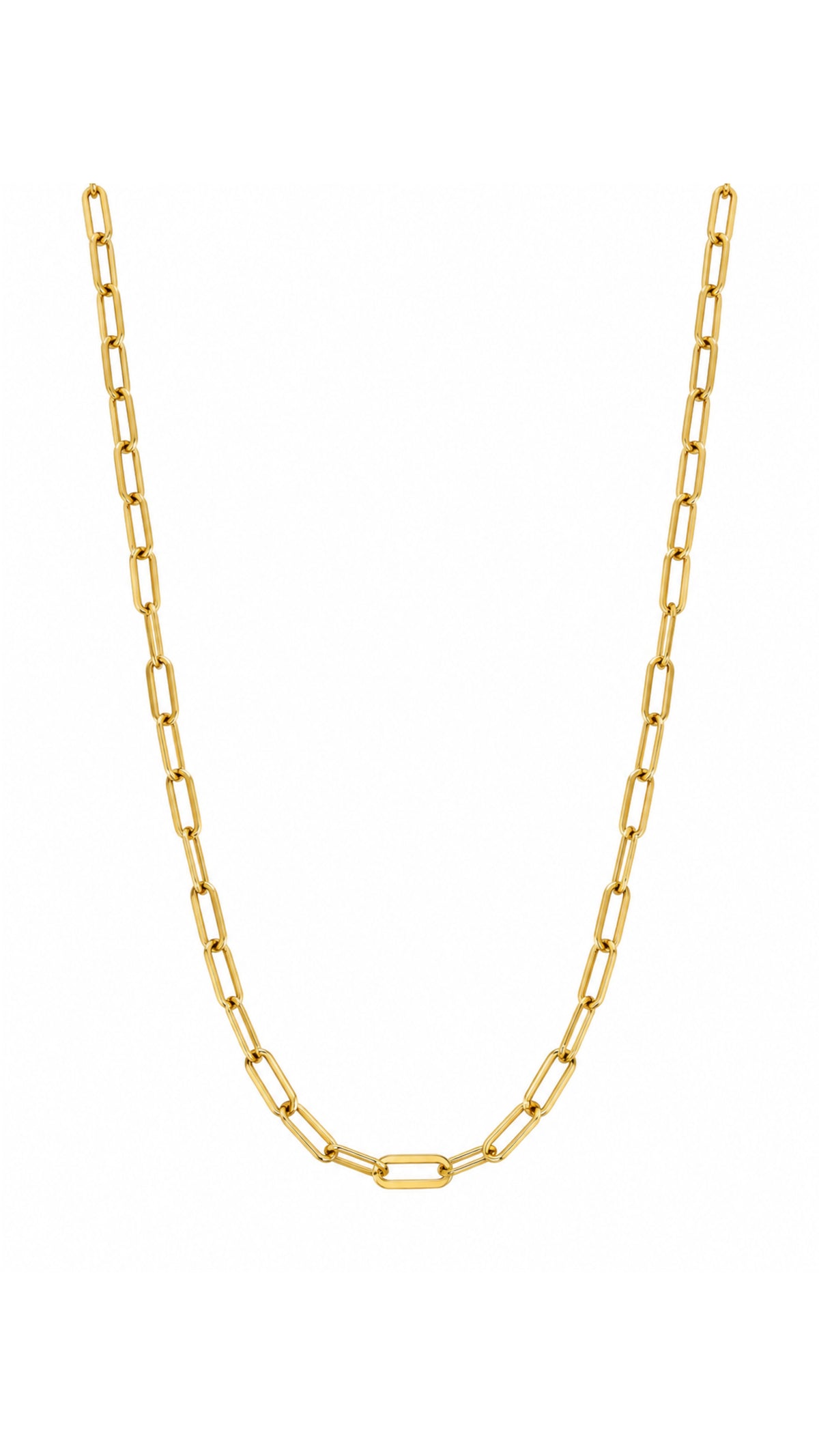 Paper Clip Link Necklace Lightweight - Size 18