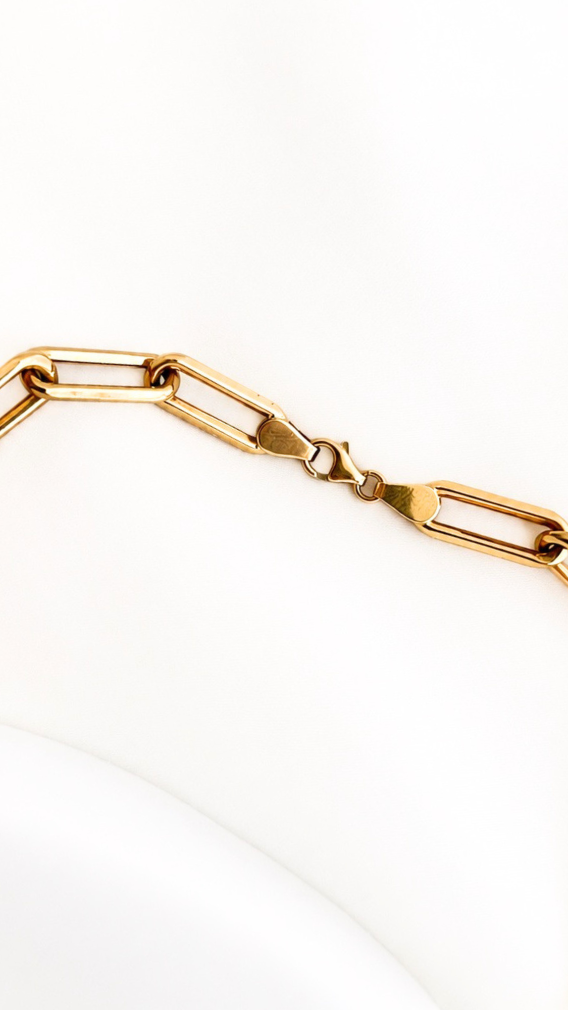 Paper Clip Link Necklace With Stones 18"
