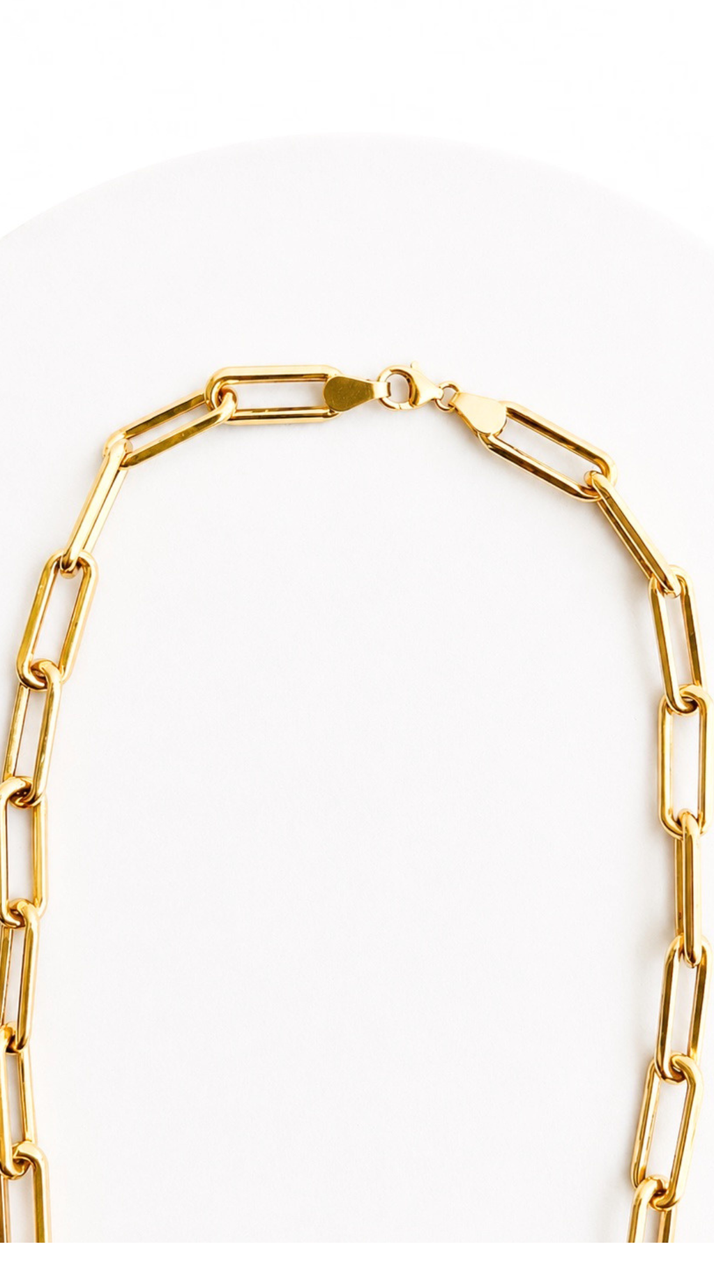 Paper Clip Link Necklace With Stones 18"