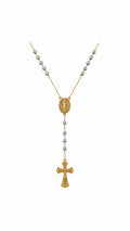Rosary Necklace Two Tone - Size 22