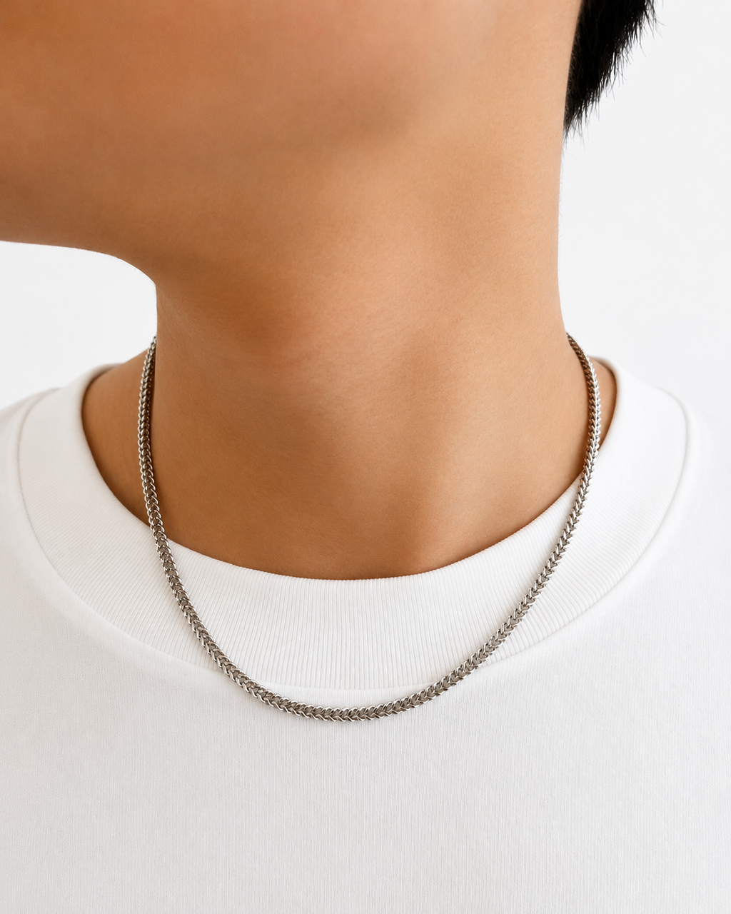 Franco Chain Necklace White Gold - Size 22