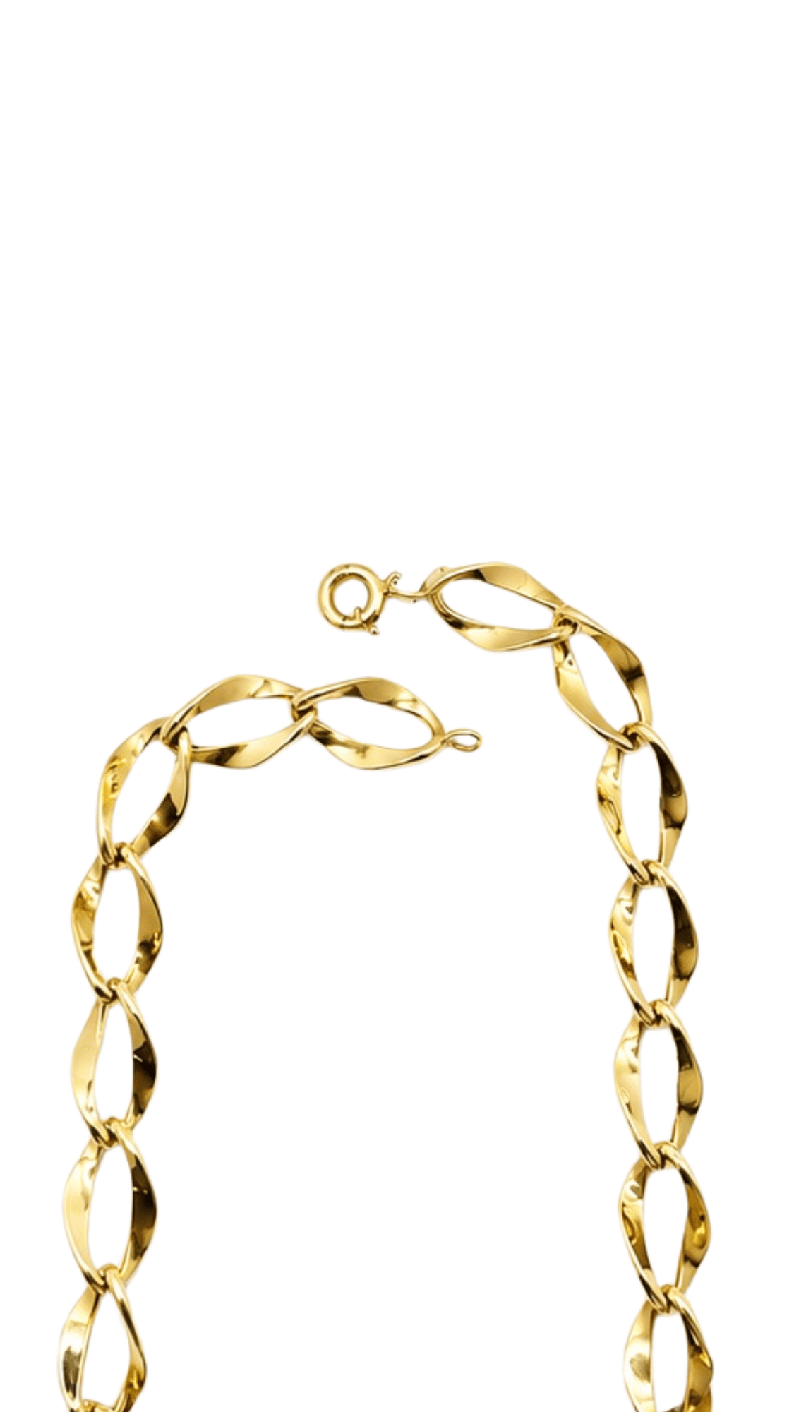 Twisted Oval Link Statement Necklace - Size 18