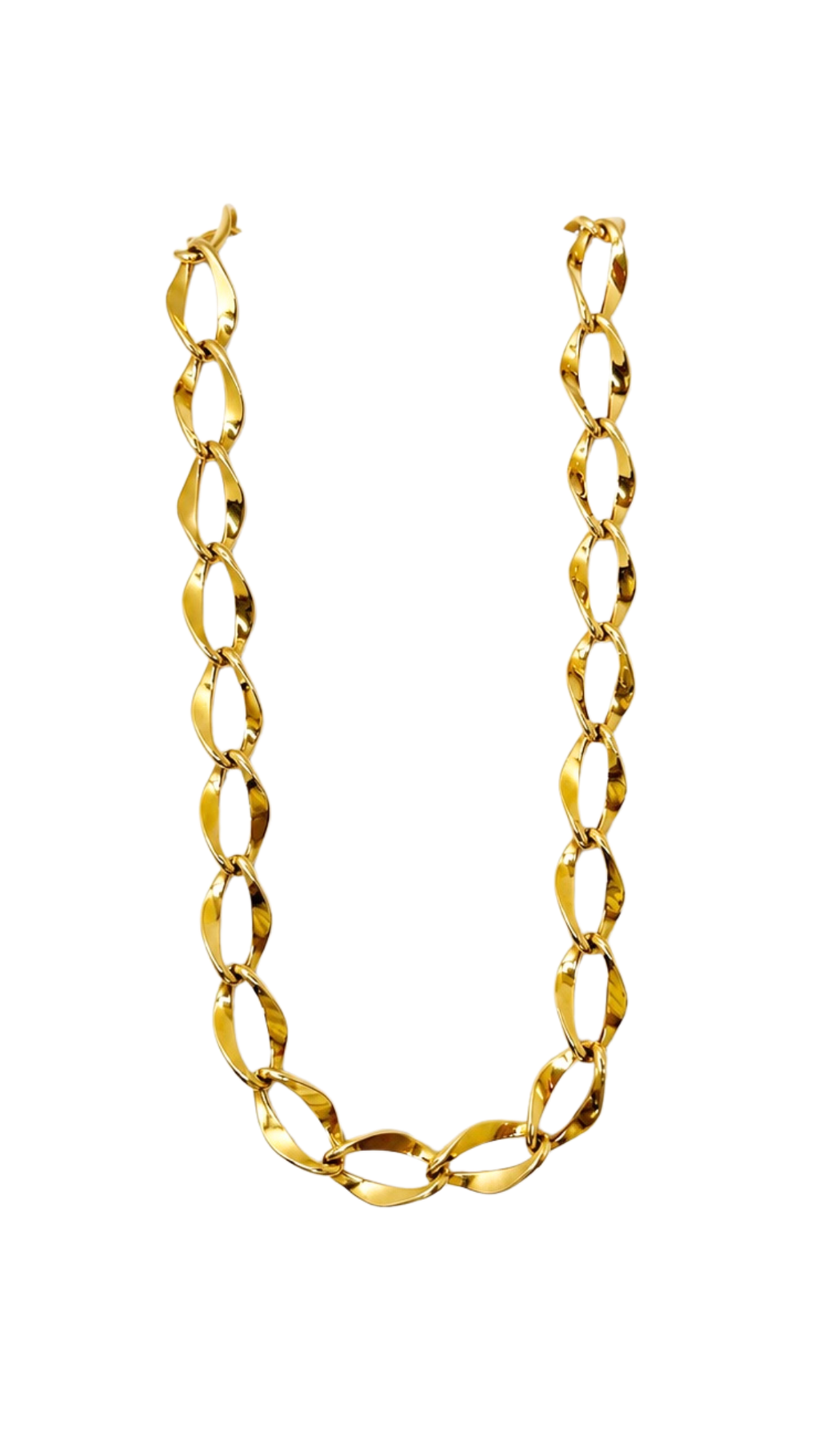Twisted Oval Link Statement Necklace - Size 18