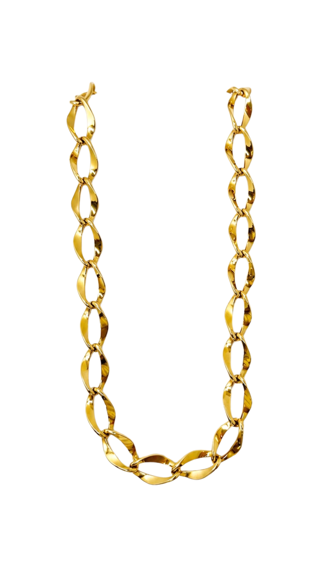 Twisted Oval Link Statement Necklace - Size 18