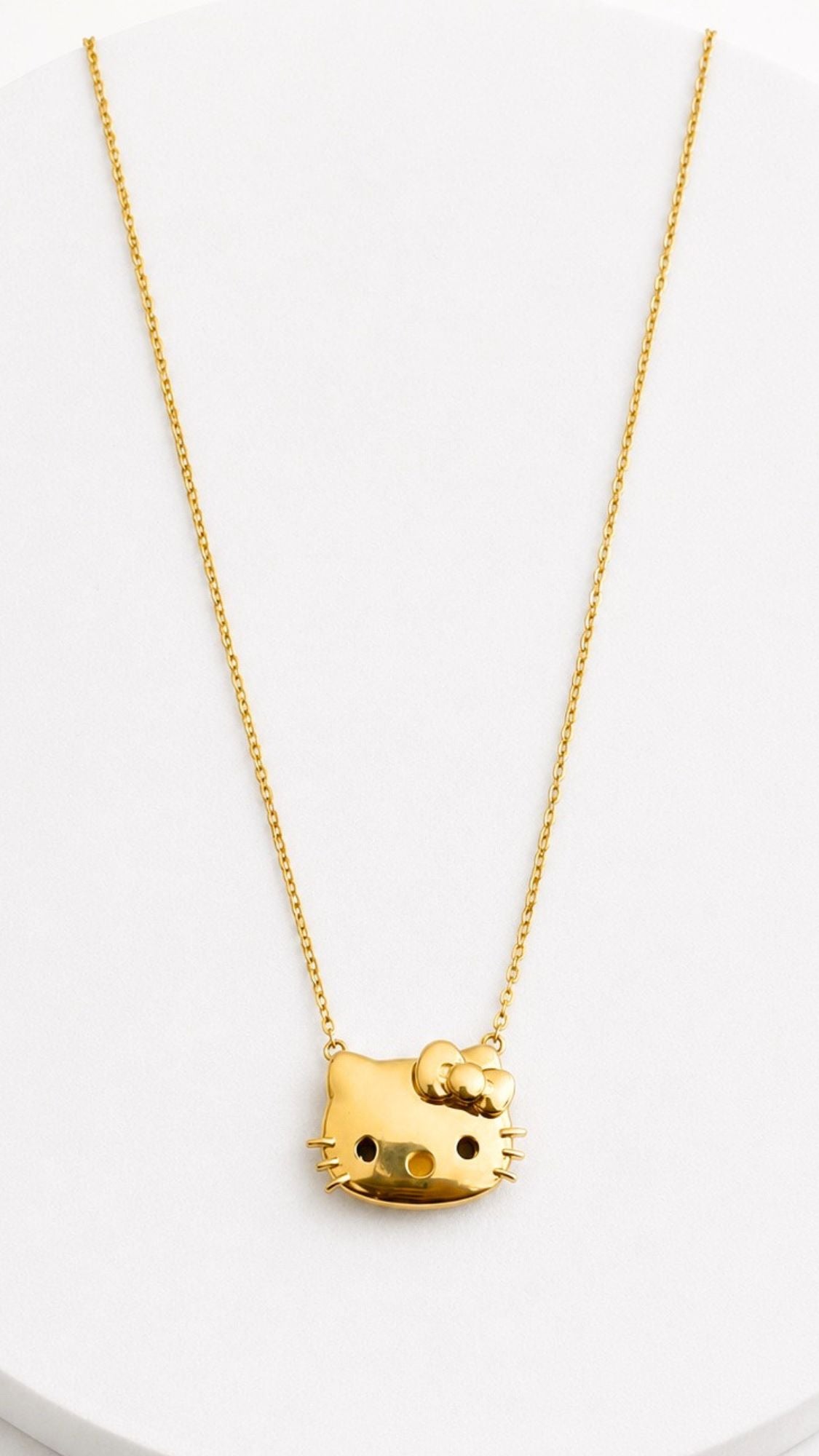 HKY Kitty Face Glossy Necklace 16" - 18"