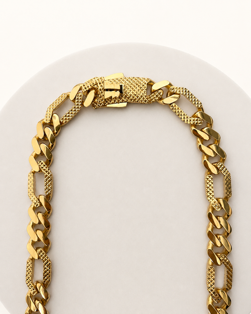 MCO Figaro Chain Diacut Necklace 20" 12mm