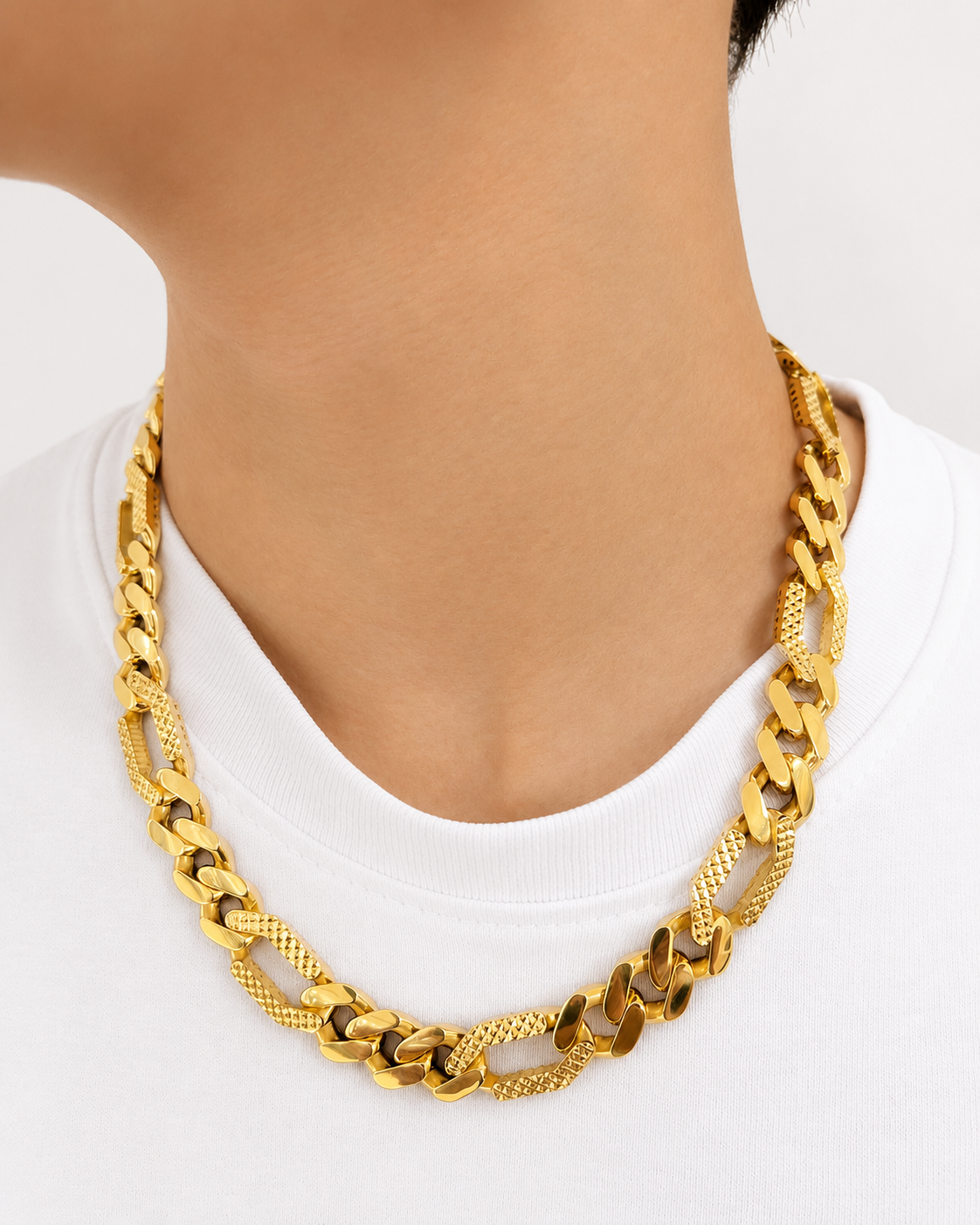 MCO Figaro Chain Diacut Necklace 20" 12mm