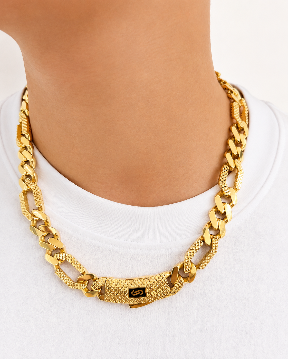 MCO Figaro Chain Diacut Necklace 20" 12mm