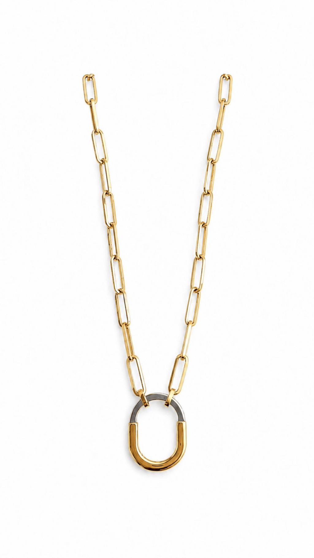 T Lock Necklace Two Tone - Size 18