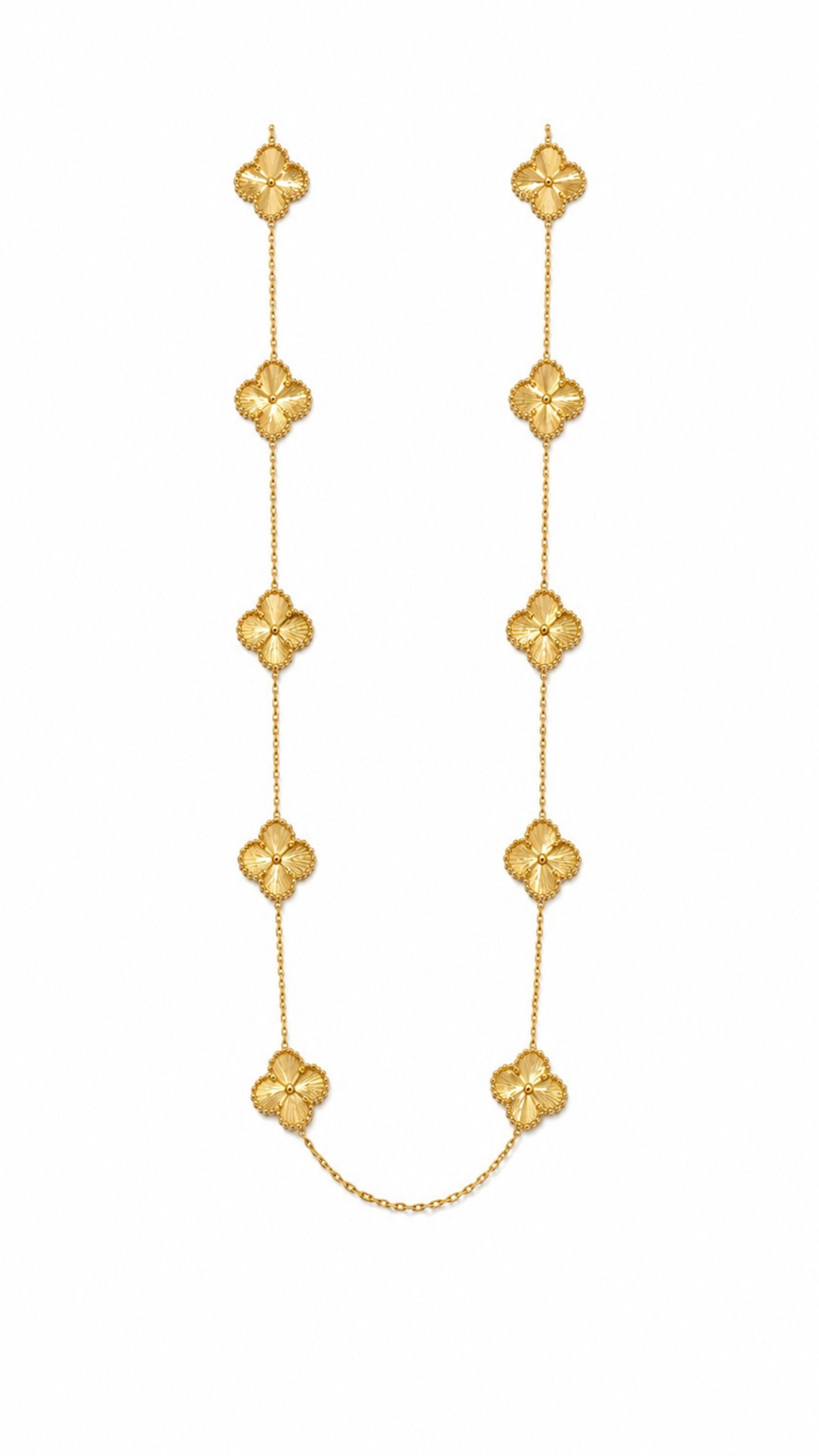 10 Four-Leaf Clovers Necklace 18" 15mm