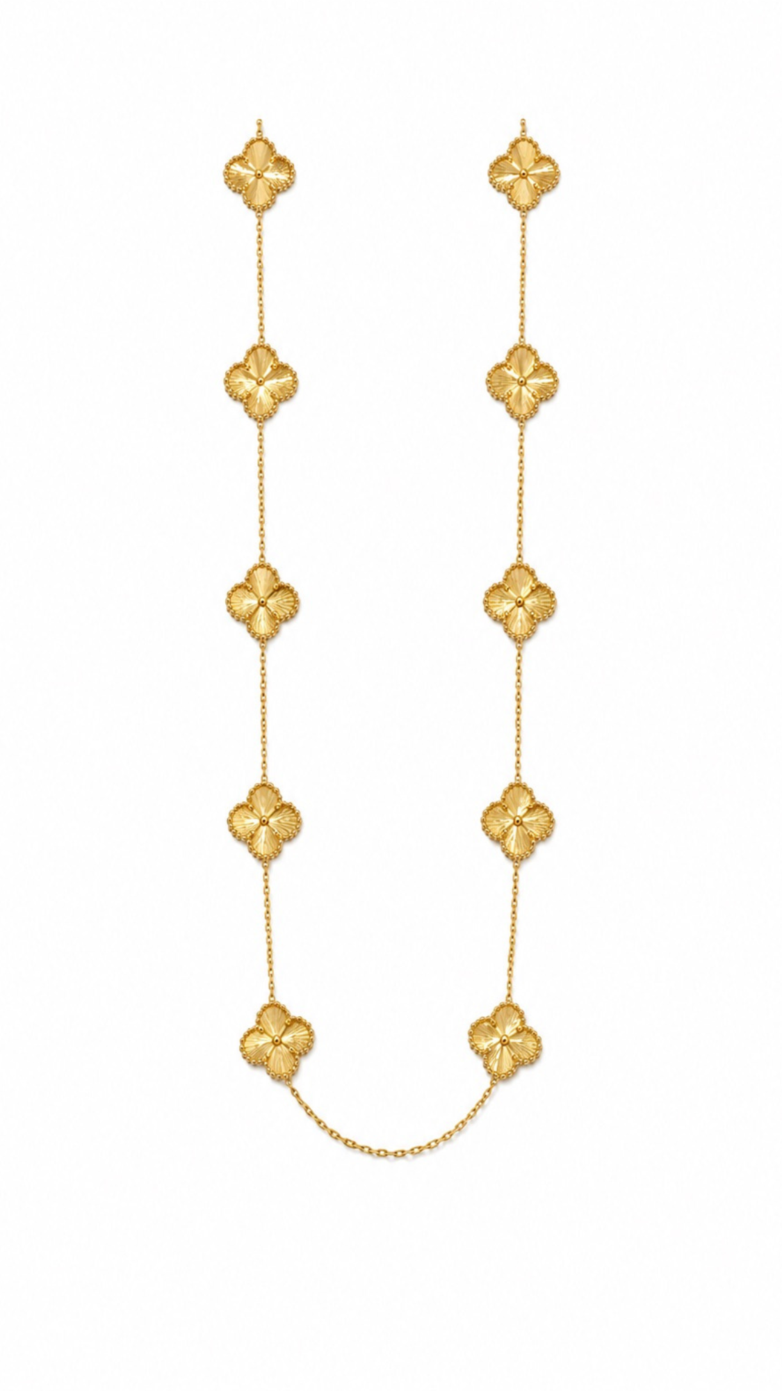10 Four-Leaf Clovers Necklace 18" 15mm
