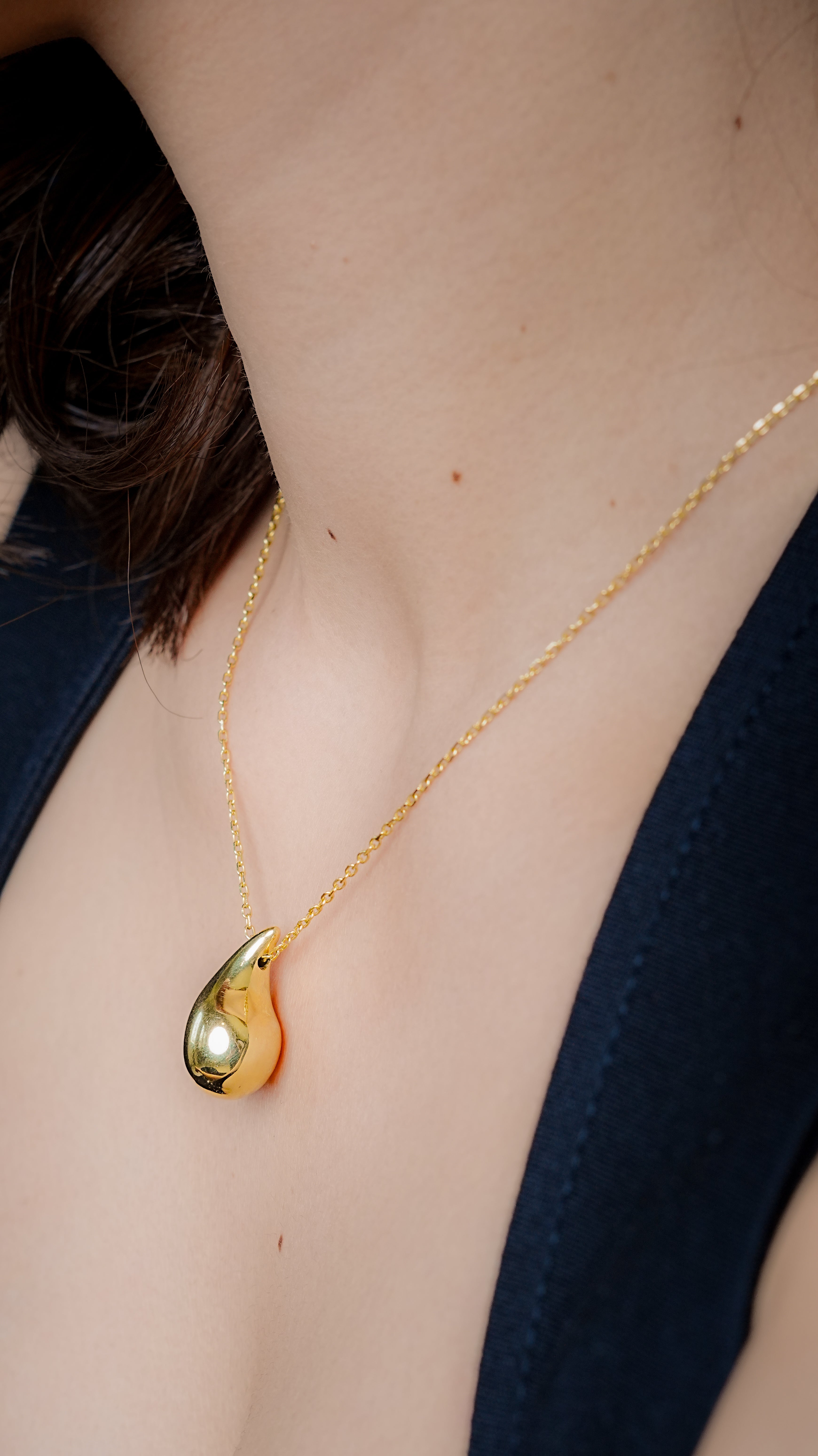 Teardrop Pendant Necklace - Size 16- to Size 18