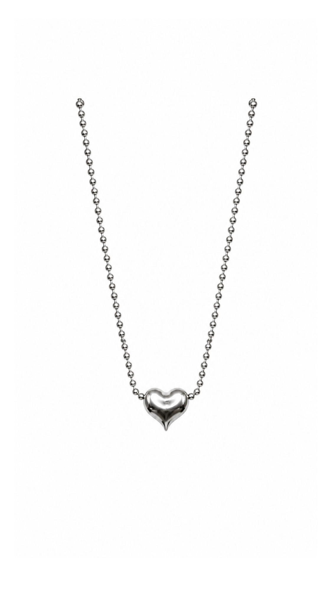 Pop Heart S Glossy Bubble Necklace White Gold S18