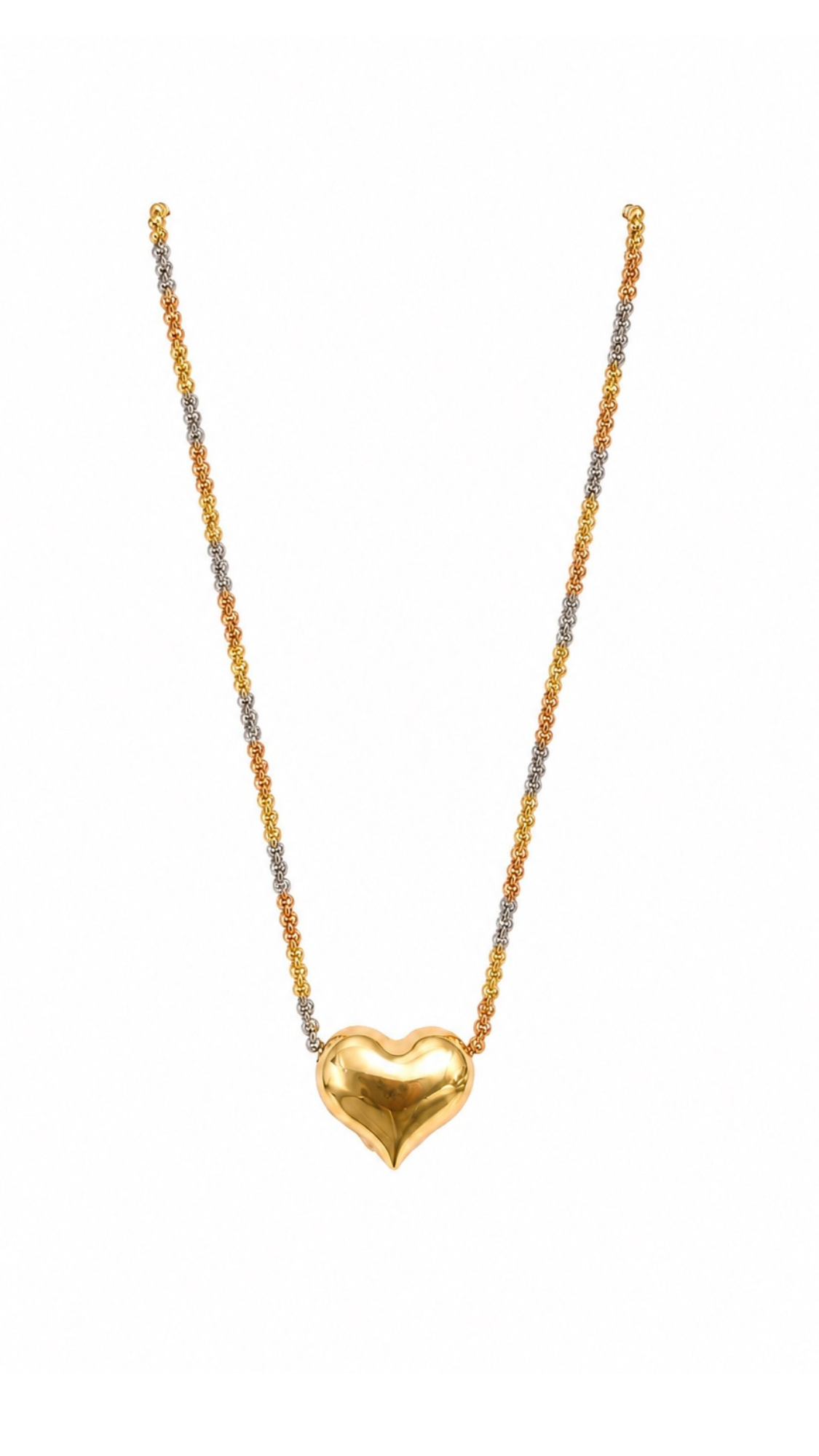 Pop Heart M Diacut Bubble Necklace Tricolor - Size 18